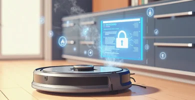 a robot vacuum cleaner on a wood floor